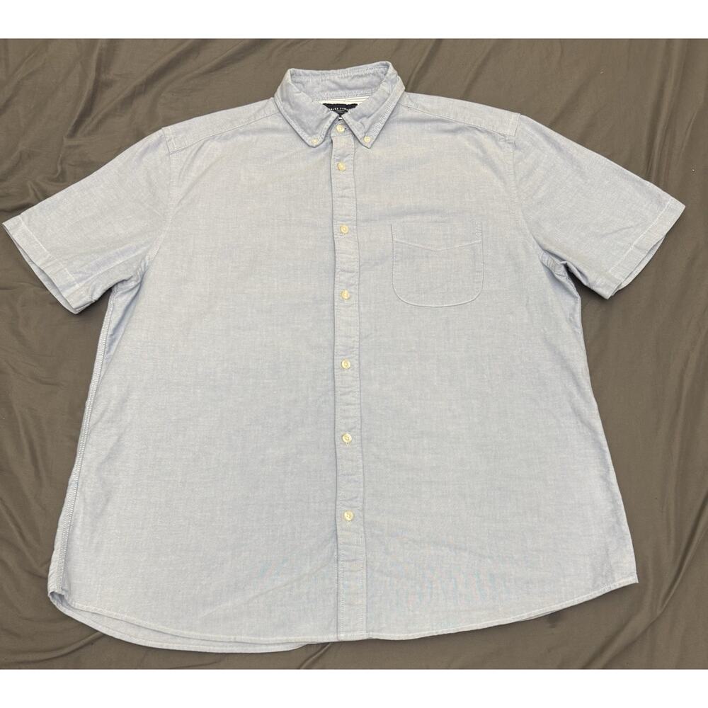 Charles Tyrwhitt Shirt Mens XL Blue Oxford Button Down Short Sleeve Classic Fit - Picture 7 of 14